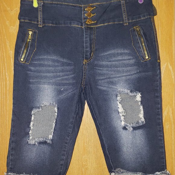 Pants - Wide waist band knee jeans short